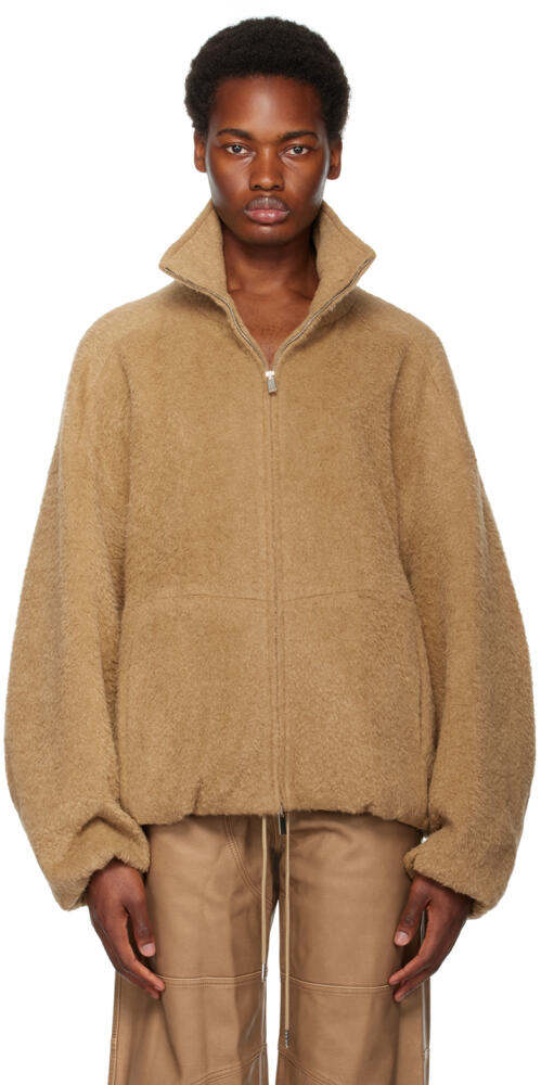 System Tan Hairy Jacket Cover