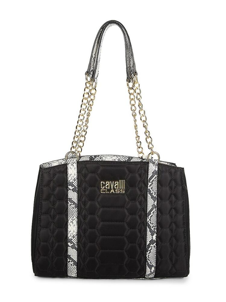 Cavalli Class by Roberto Cavalli Women's Quilted Logo Tote - Black Cover