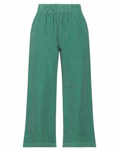 Rosso35 Woman Pants Emerald green Cotton, Elastane Cover