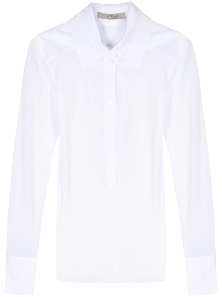 D.Exterior mesh blouse - White Cover