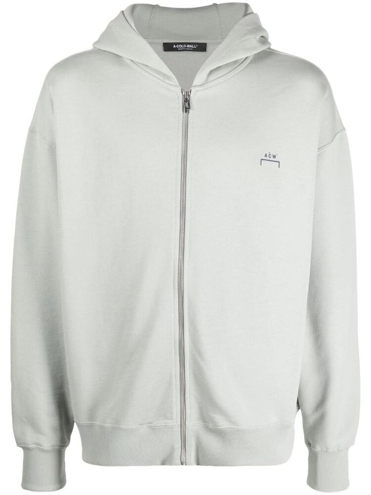 A-COLD-WALL* logo-print zip-up hoodie - Grey Cover