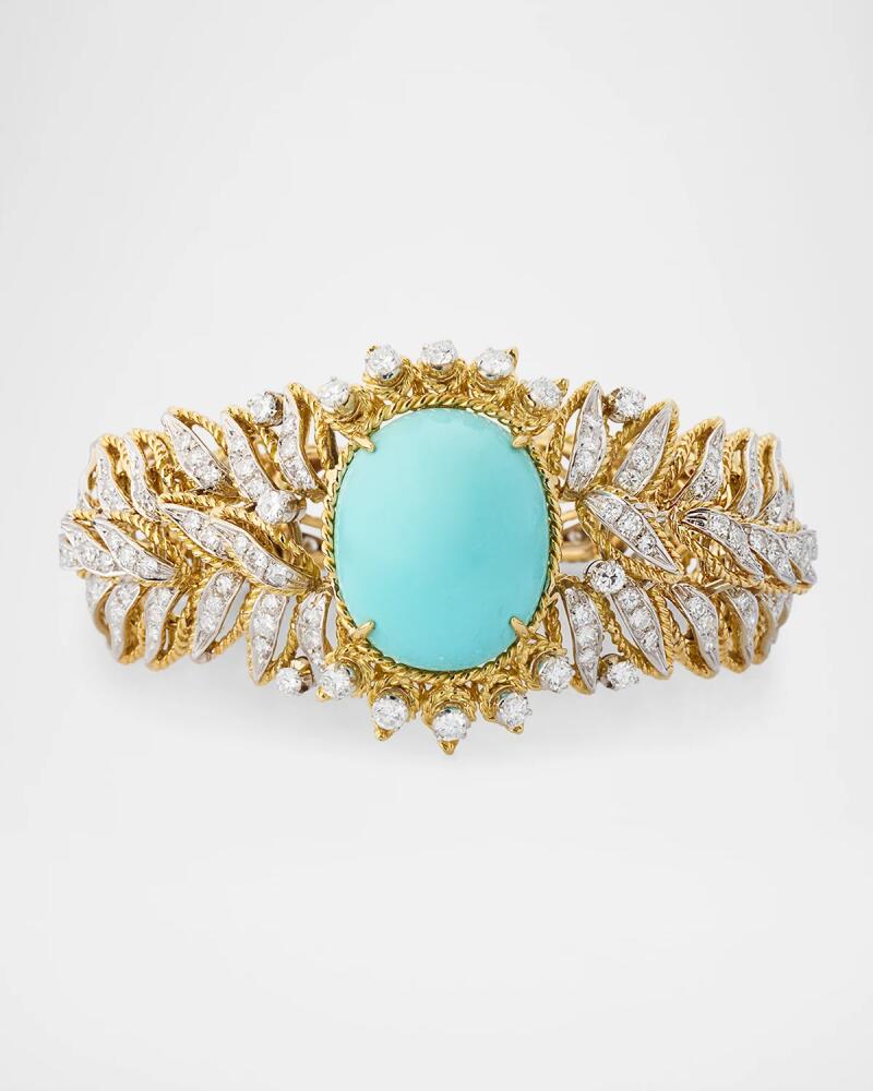 NM Estate Estate 18K Gold, Turquoise and Diamond Bracelet Cover