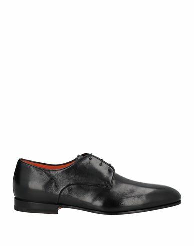 Santoni Man Lace-up shoes Black Soft Leather Cover