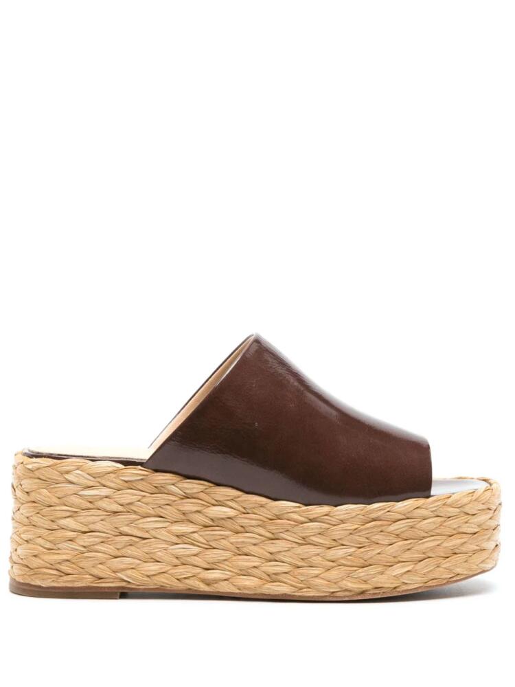 Paloma Barceló braided-platform leather mules - Brown Cover