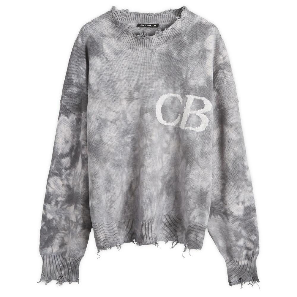 Cole Buxton Men's Distressed CB Knit Sweat in Charcoal Cover