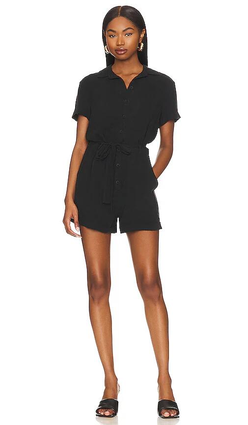 Bella Dahl Rolled Hem Utility Romper in Black Cover