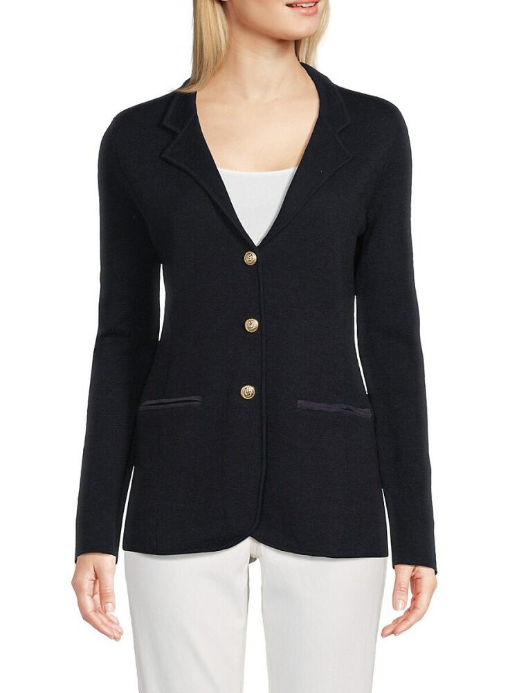 Bruno Magli Women's Cashmere Knit Blazer - Midnight Blue Cover