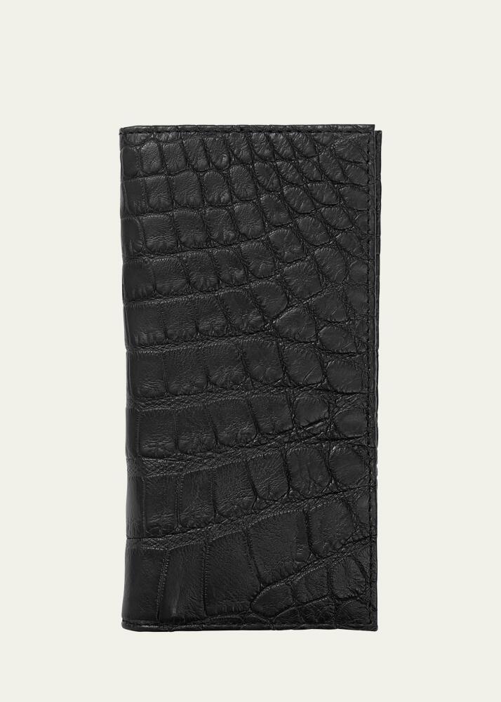 Abas Men's Matte Alligator Leather Bifold Coat Wallet Cover