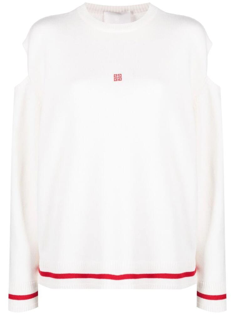 Givenchy intarsia-logo cut-out jumper - White Cover