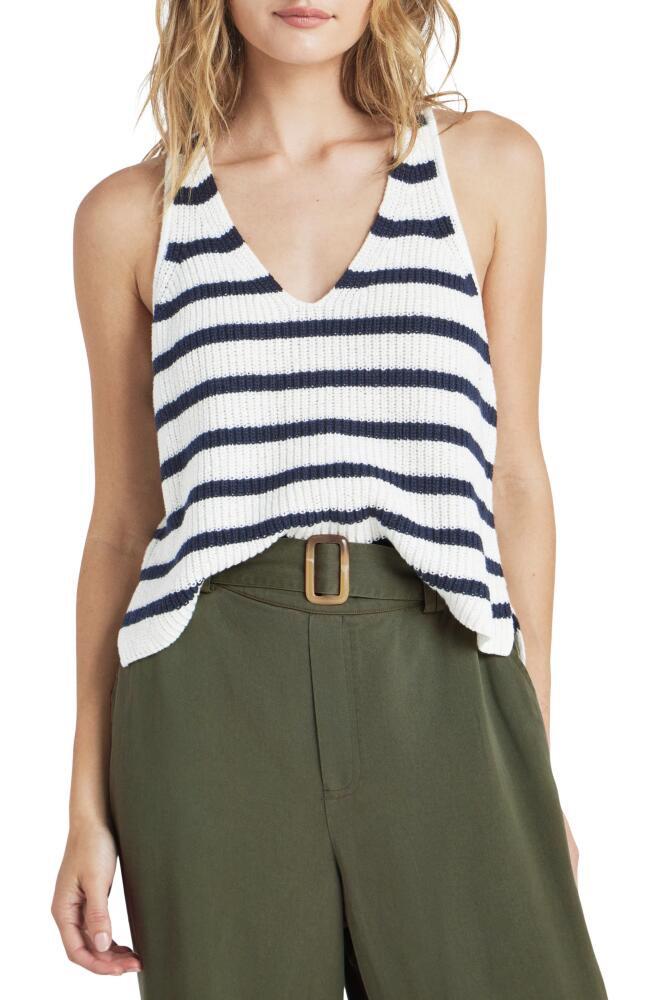 Splendid Deirdre Stripe Cotton Sweater Tank in Wht/Navy Cover