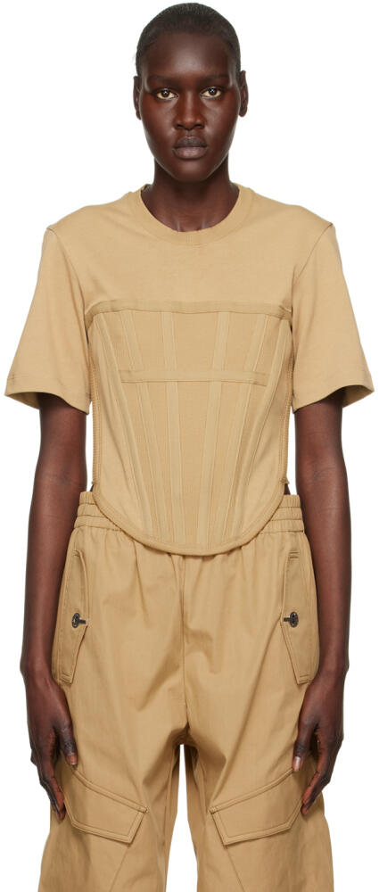 Dion Lee Khaki Corset T-Shirt Cover