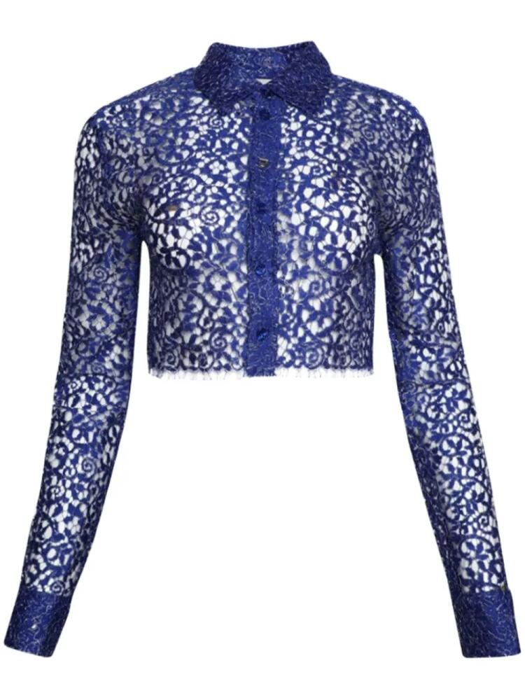 Coperni perforated cropped shirt - Blue Cover