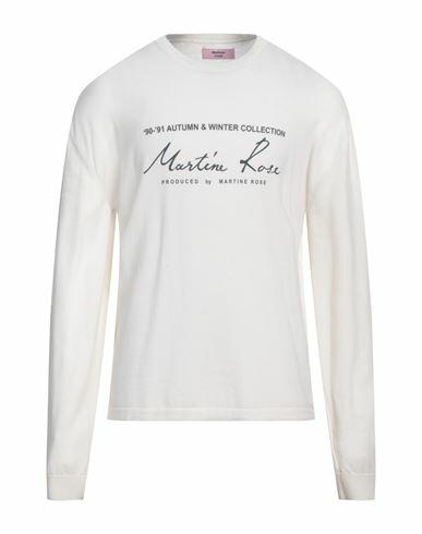 Martine Rose Man Sweater Ivory Virgin Wool, Polyester Cover