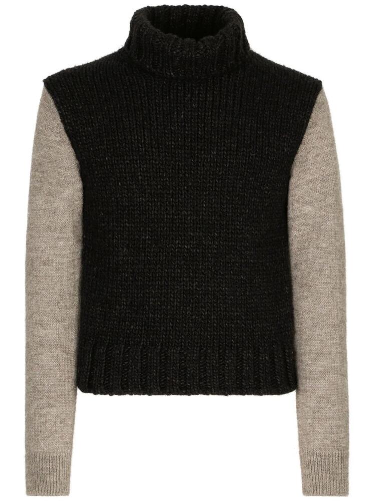 Dolce & Gabbana high-neck chunky-knit jumper - Black Cover