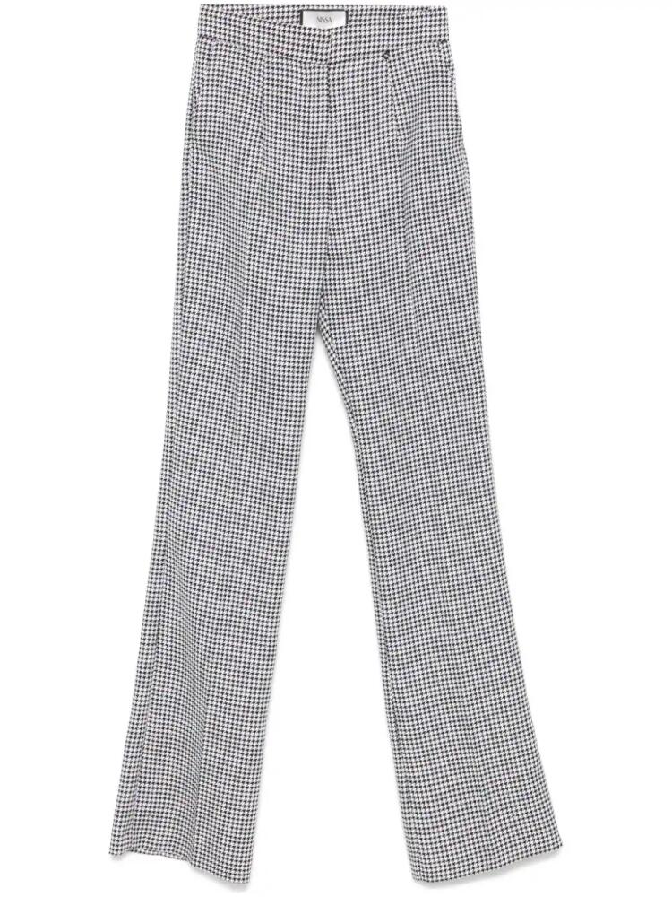 NISSA houndstooth high-waist trousers - Black Cover