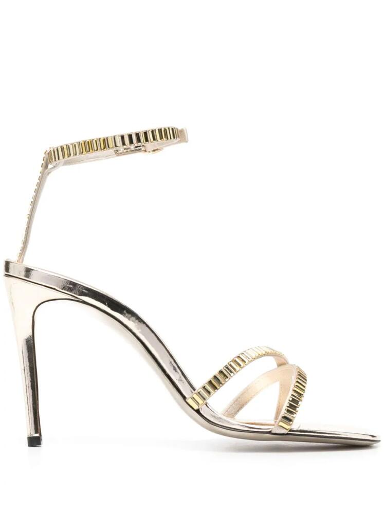 Victoria Beckham 100mm crystal-embellished sandals - Gold Cover