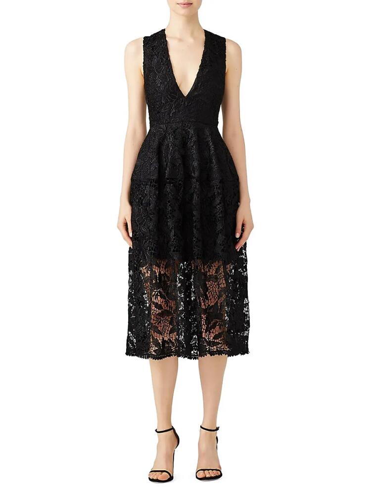 Nicholas Women's V-Neck Lace Dress - Black Cover