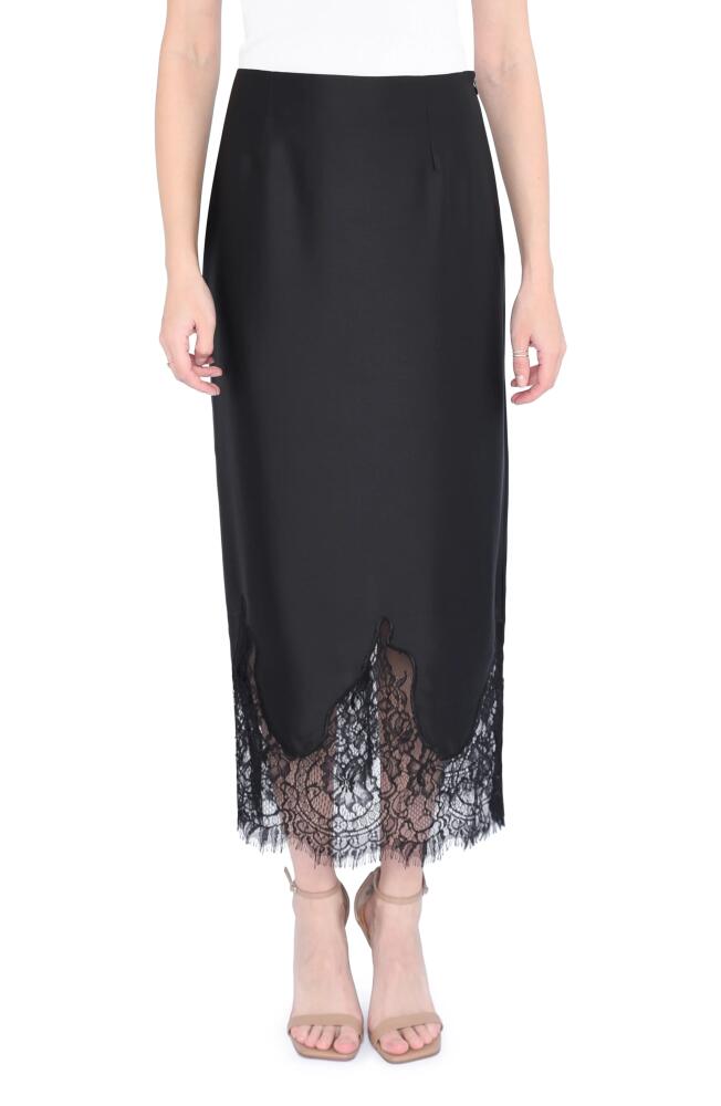 WAYF Venice Lace Trim Slip Skirt in Black Cover