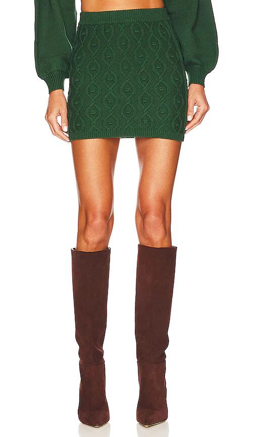 Tularosa Davina Knit Mini Skirt in Dark Green Cover