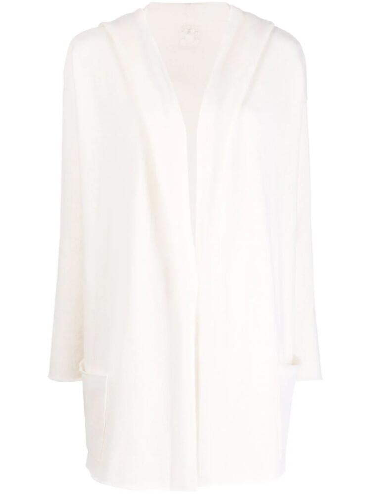 Teddy Cashmere Napoli hooded cashmere cardigan - White Cover