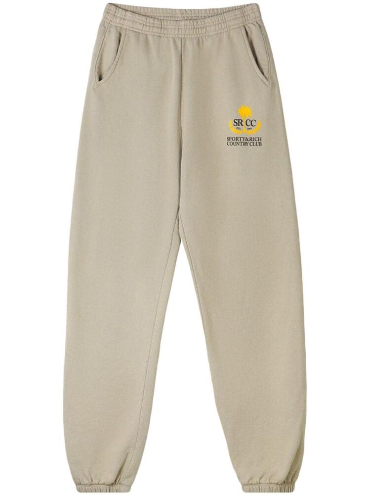 Sporty & Rich Country Club cotton track pants - Grey Cover