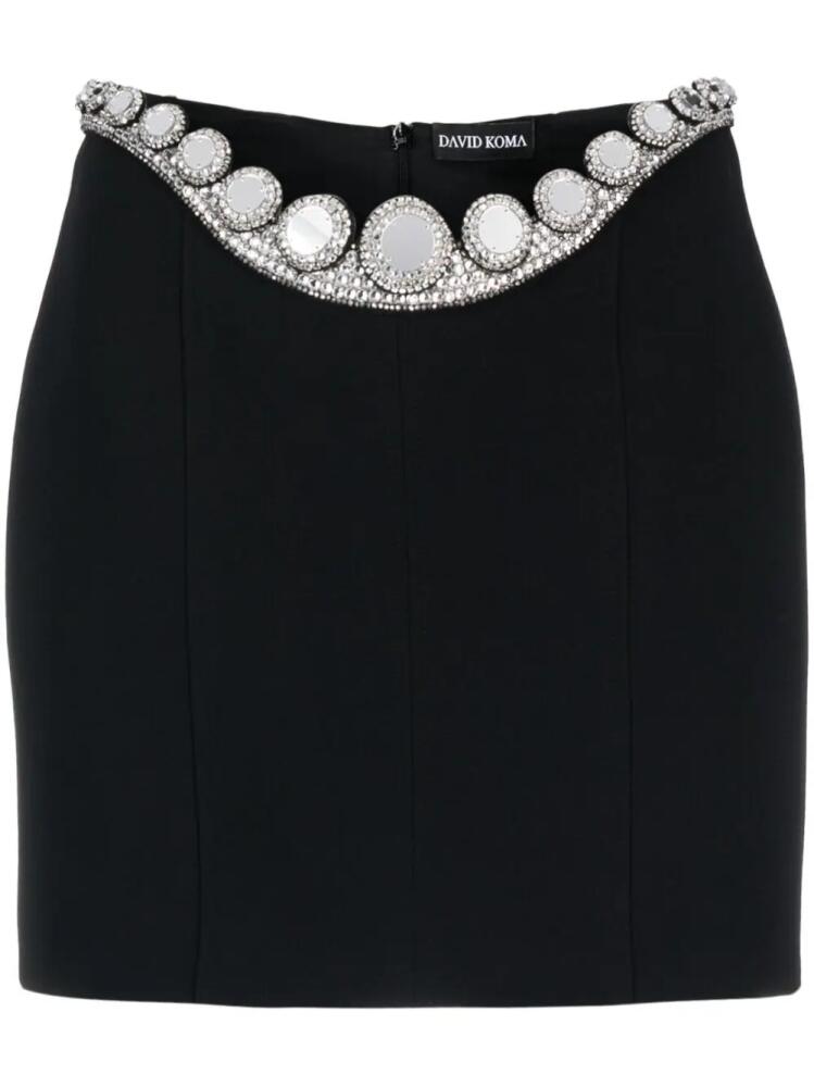 David Koma crystal-embellished straight skirt - Black Cover