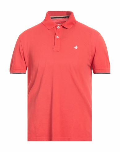 Brooksfield Man Polo shirt Tomato red Cotton Cover