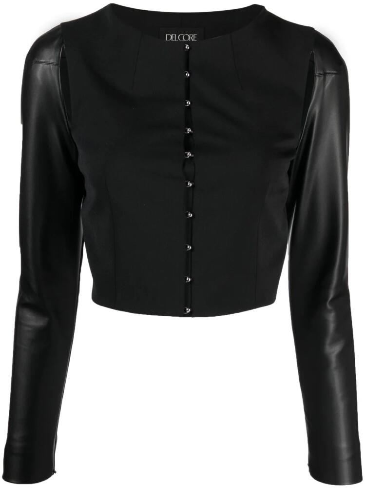 Del Core cut-out cropped jacket - Black Cover