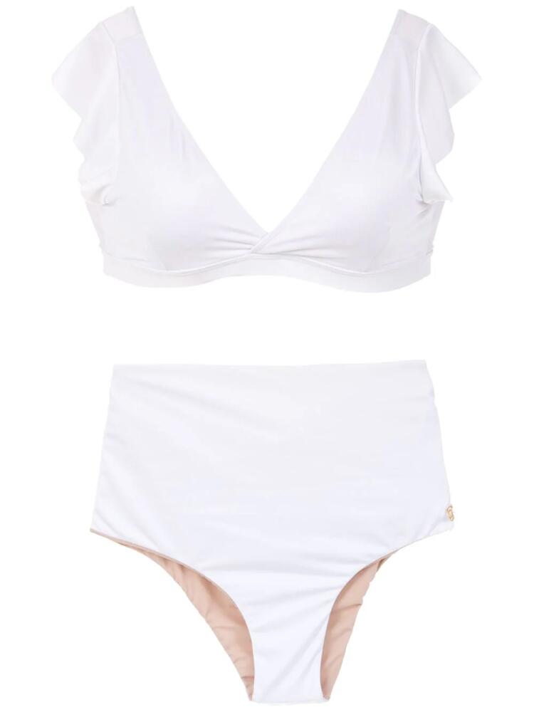 Brigitte plain bikini set - White Cover