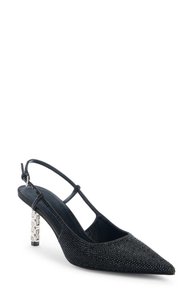 Givenchy Slim G-Cube Crystal Embellished Pointed Toe Slingback Pump in Black Cover