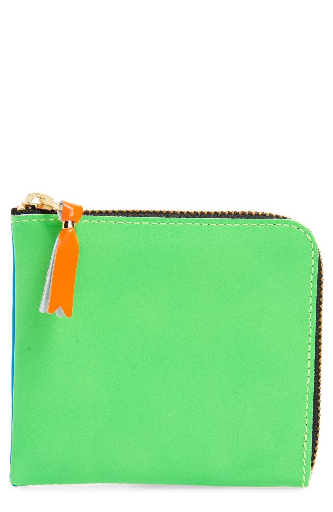 Comme des Garçons Wallets Super Fluo Half Zip Wallet in Blue/green Cover