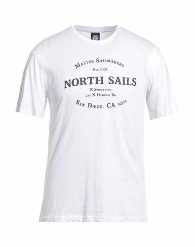 North Sails Man T-shirt White Cotton, Polyester Cover