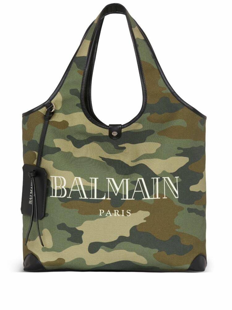 Balmain B-Army camouflage-print tote bag - Brown Cover