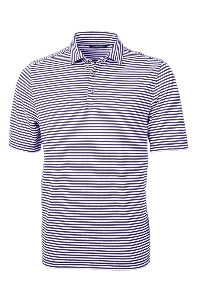 Cutter & Buck Virtue Eco Piqué Stripe Polo in College Purple Cover