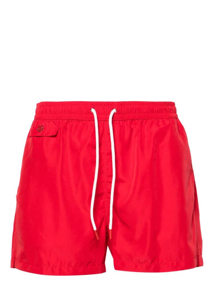 Kiton drawstring-waist swim shorts - Red Cover