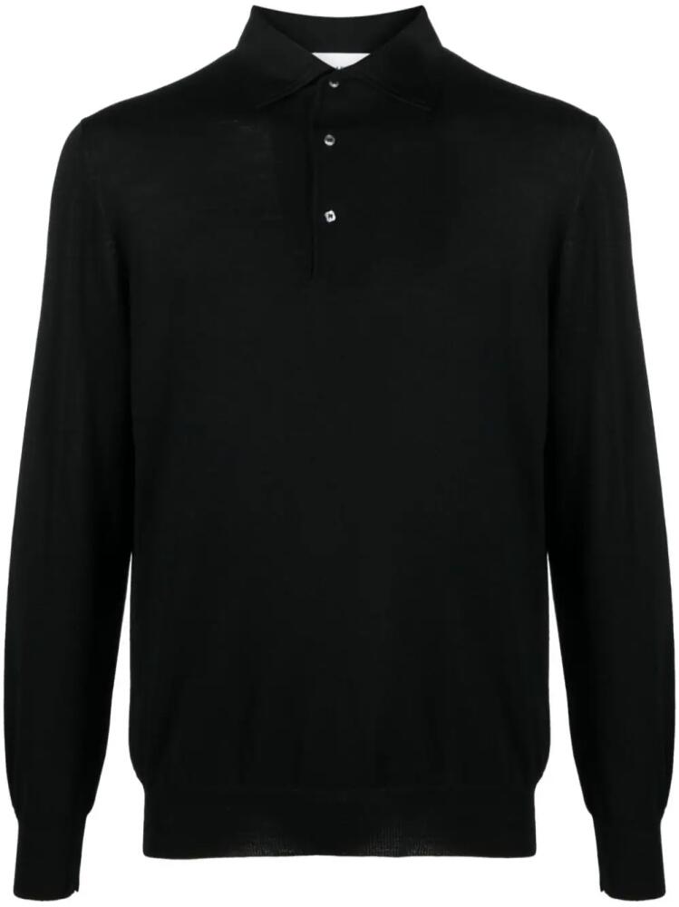 Lardini fine-knit wool polo shirt - Black Cover