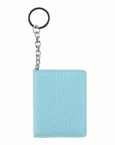 Maison Margiela Woman Document holder Sky blue Bovine leather Cover