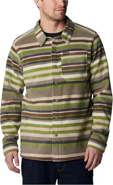 Columbia Steens Mountain Printed Shirt Jacket (Stone Green Surfcrest Stripe Print) Men's Clothing Cover