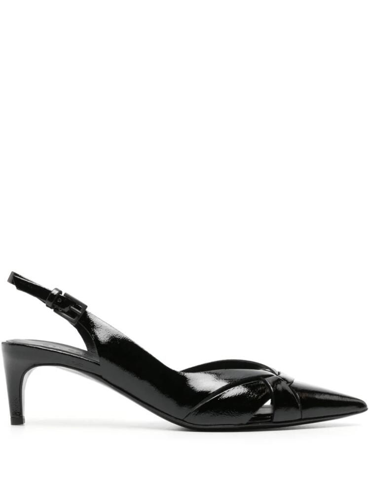 Del Carlo 60mm slingback leather sandals - Black Cover