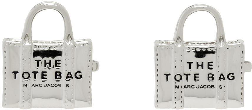 Marc Jacobs Silver 'The Tote Bag Stud' Earrings Cover