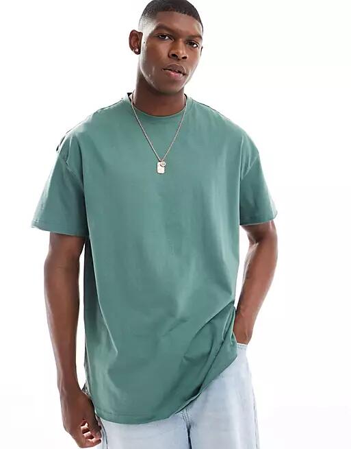 Threadbare oversized heavyweight t-shirt in green Cover