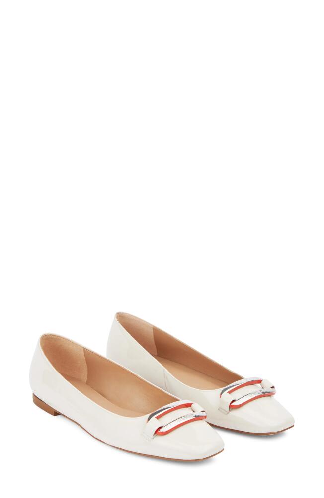 LK Bennett Cayden Square Toe Flat in Cream Cover