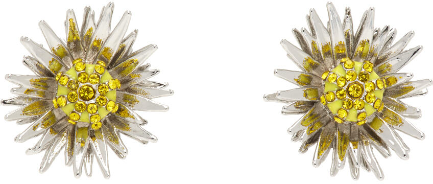 Marc Jacobs Silver 'The Future Floral Studs' Earrings Cover