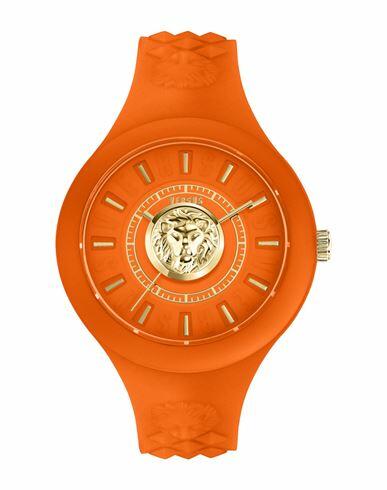 Versus Versace Fire Island Lion Strap Watch Woman Wrist watch Orange Stainless Steel Cover