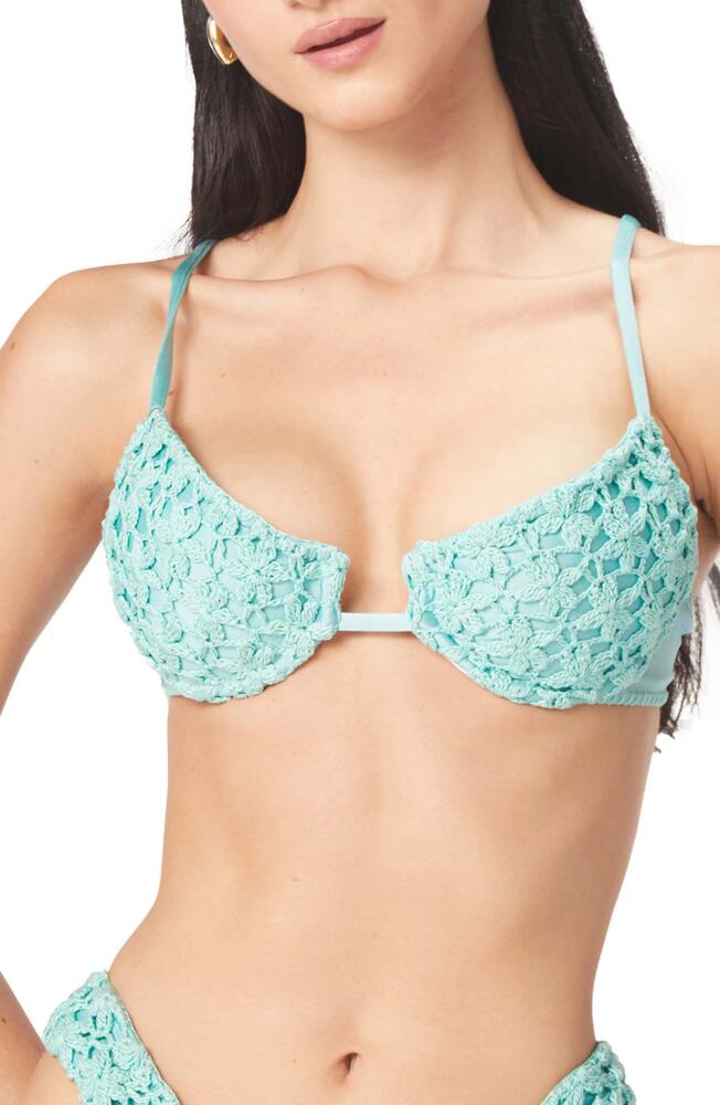 Capittana Savanah Floral Crochet Bikini Top in Blue Cover