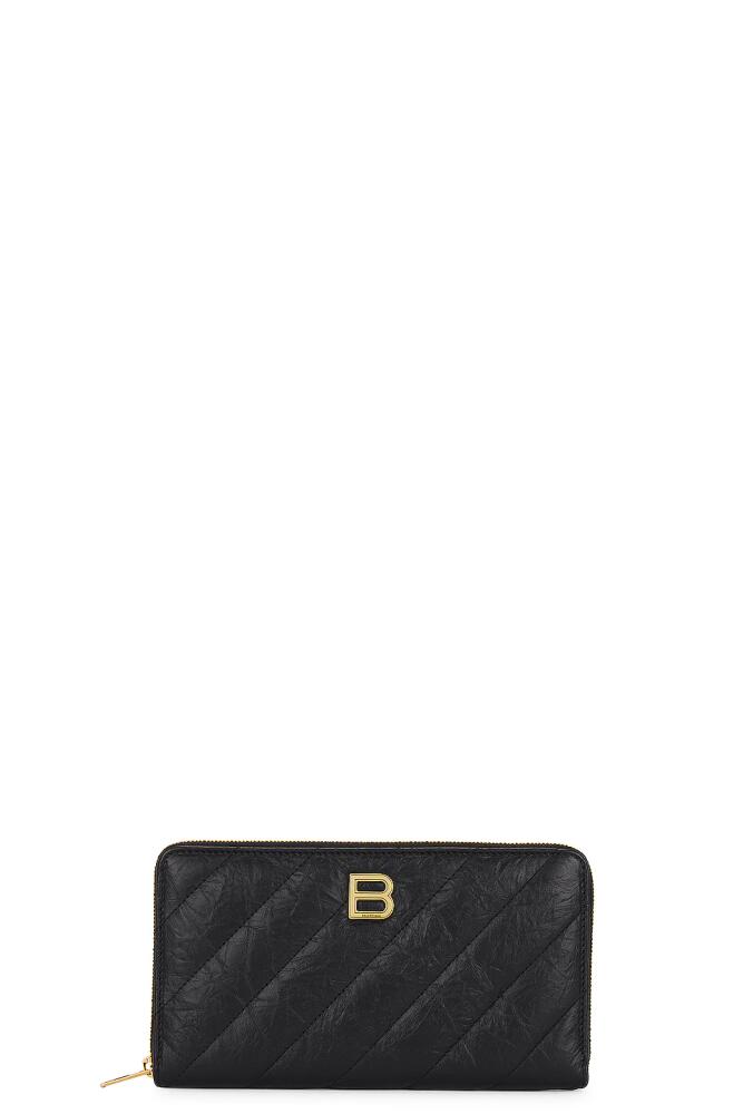 Balenciaga Crush Continental Wallet in Black Cover