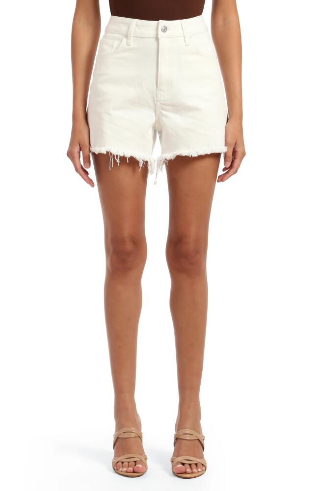 Mavi Jeans Heidi High Waist Relaxed Denim Cutoff Shorts in Off White Denim Cover