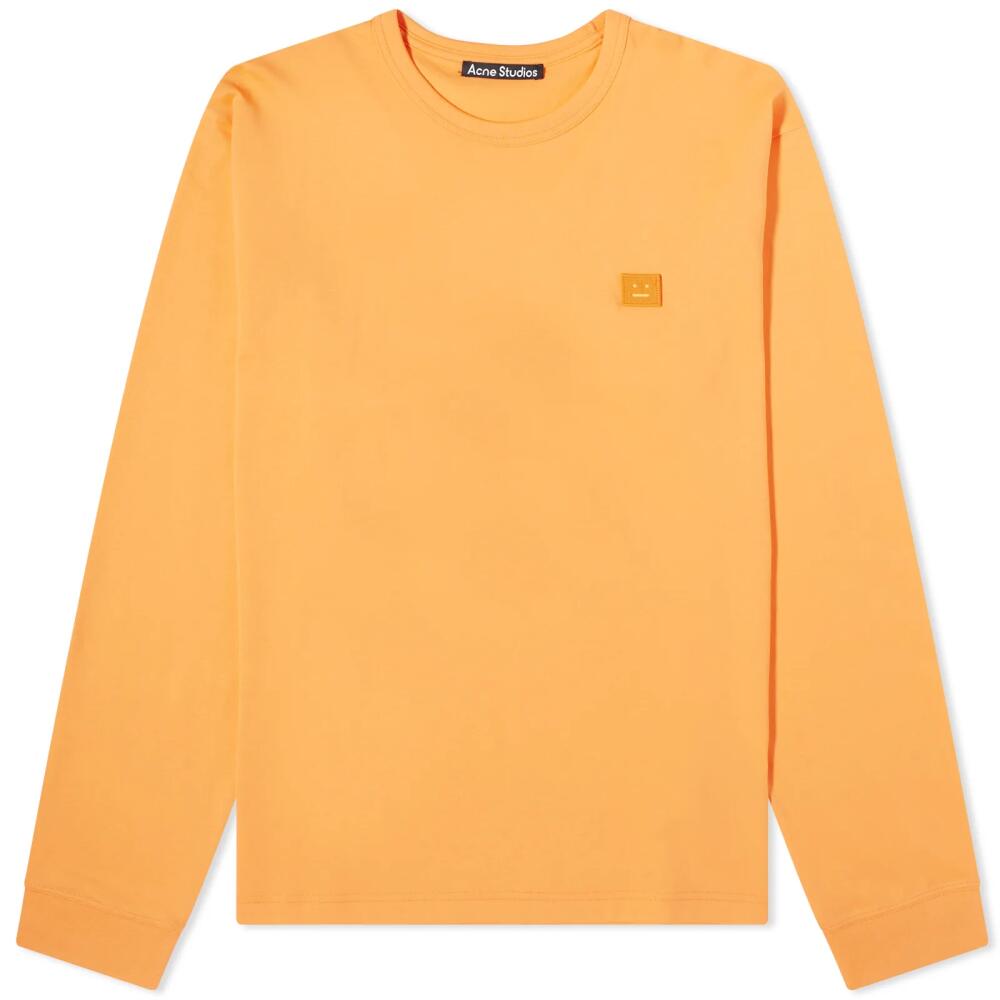 Acne Studios Men's Long Sleeve Eisen X Face T-Shirt in Mandarin Orange Cover