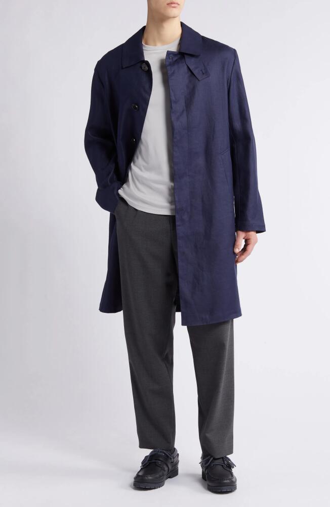 Mackintosh Trivero Linen Raincoat in Navy Cover