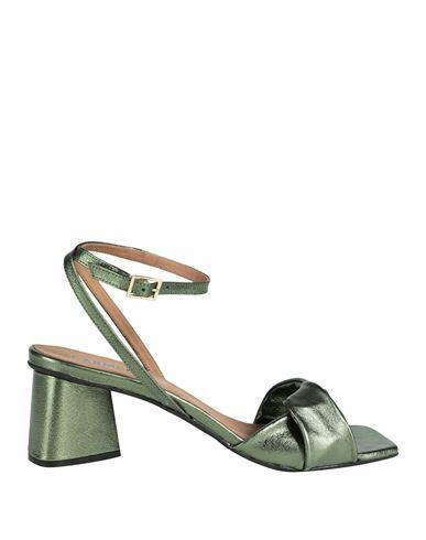 Carmens Woman Sandals Green Leather Cover